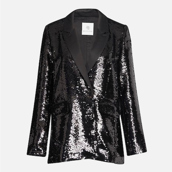 ANINE BING Ace Blazer Black Sequin XS - Picture 2 of 8